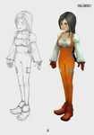  black_hair bodysuit boots breasts cleavage final_fantasy final_fantasy_ix garnet_til_alexandros_xvii long_hair neck_ribbon plusnine ribbon square_enix 