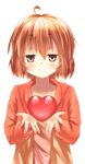  bad_id bad_pixiv_id blush flat_chest fujiwara_gacho heart orange_eyes orange_hair original short_hair simple_background smile solo white_background 