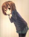  bad_id bad_pixiv_id blush brown_eyes brown_hair fujiwara_gacho hirasawa_yui k-on! pantyhose sakuragaoka_high_school_uniform school_uniform short_hair solo tears 