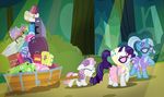  bag bow cub cutie_mark dress equine eyes_closed eyewear female feral forest friendship_is_magic glasses group hair horn horse kitchen_sink mammal my_little_pony outside pixelkitties pony purple_hair rarity_(mlp) sink struggling suitcase sunglasses sweetie_belle_(mlp) tree trixie_(mlp) two_tone_hair unicorn wagon white_hair young 