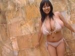  1girl asian breasts brown_hair fuko huge_breasts photo plump solo 