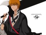  bleach kurosaki_ichigo orange_hair short_hair sword weapon weapons zagol 