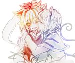  animal_ears bad_id bad_pixiv_id capelet cis_(carcharias) hug mouse_ears mouse_tail multiple_girls nazrin one_eye_closed open_mouth short_hair smile tail tiger_ears toramaru_shou touhou yuri 