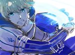  armor arthur_pendragon_(fate) blonde_hair blue_eyes fate/prototype fate_(series) green_eyes invisible_air male_focus shelattic signature solo sword weapon 