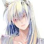  animal_ears bad_id bad_pixiv_id fox_ears funpjinju long_hair looking_at_viewer lowres male_focus silver_hair solo white_background youko_kurama yuu_yuu_hakusho 