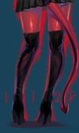  boots bubuzuke close-up dated demon_tail from_behind high_heels kneesocks_(psg) legs lower_body panty_&amp;_stocking_with_garterbelt red_skin shoes skirt solo tail thigh_boots thighhighs waist_down 