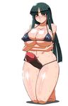  1girl banpresto bikini blush breasts erect_nipples erection feet futanari headband highres huge_breasts long_hair ouka_nagisa penis pixiv_manga_sample resized solo super_robot_wars sweat swimsuit underboob very_long_hair yellow_eyes yukimaru_(gojo) 