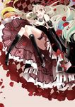  bad_id bad_pixiv_id blonde_hair dress elbow_gloves flower gloves gothic_lolita haruma_(high_drop) lolita_fashion long_hair looking_at_viewer mayu_(vocaloid) open_mouth petals rose smile solo stuffed_animal stuffed_bunny stuffed_toy usano_mimi very_long_hair vocaloid yellow_eyes 