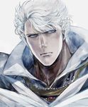  blue_eyes hokuto_no_ken jobo_(isi88) looking_at_viewer male_focus pale_skin ryuga silver_hair solo 