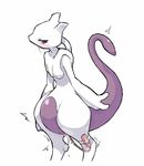  blush dripping drooling female furry legendary_pok&#233;mon mewtwo nintendo plain_background pok&#233;mon pok&eacute;mon pokemon purple_eyes saliva sex_toy slit_pupils solo standing tape vibrator video_games white_background wide_hips wkar 