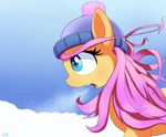  equine female feral fluttershy_(mlp) friendship_is_magic gsphere hat horse mammal my_little_pony open_mouth pony snow solo winter 