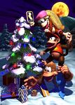  christmas christmas_tree diddy_kong dixie_kong donkey_kong_country_3 kiddy_kong nintendo official_art rareware 