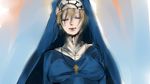  blonde_hair breasts double_(skullgirls) ebi_(soshoku) eye_closed eyes_closed nun skullgirls 