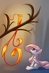  cutie_mark equine female feral fire friendship_is_magic fur hair horn horse mammal my_little_pony philomena_(mlp) phoenix pink_hair pony princess princess_celestia_(mlp) purple_eyes royalty tree underpable white_fur winged_unicorn wings wood young 