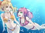  bad_id bad_pixiv_id bikini blonde_hair freediving green_eyes long_hair marin_(umi_monogatari) multiple_girls okaman ponytail red_hair swimming swimsuit umi_monogatari underwater urin_(umi_monogatari) yellow_eyes 