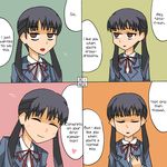  1girl black_hair chiba_saori comic english hourou_musuko school_uniform 