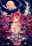  artist_name bad_id bad_pixiv_id clavies dress full_moon hatsune_miku long_hair moon red_eyes red_hair sakura_miku solo twintails very_long_hair vocaloid wading 