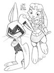  avian bird bunny_raven cat crow feline female kitty_starfire lagomorph mammal rabbit raven raven_(teen_titans) starfire taral_wayne teen_titans 