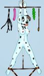  ball_gag bdsm blue_eyes breasts canine dalmatian dildo dog dotsy_(character) female folwilliar gag looking_away looking_right mammal nipples pussy saliva sex_toy whip 