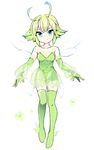  antennae bad_id bad_pixiv_id bare_shoulders blue_eyes celebi elbow_gloves gen_2_pokemon gloves green_gloves green_hair green_legwear legendary_pokemon looking_at_viewer miy personification pokemon short_hair smile solo thighhighs white_background 