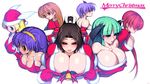  asamiya_athena ayane_(doa) bad_id bad_pixiv_id bare_shoulders bell blonde_hair blue_eyes blush breast_hold breasts brown_hair bursting_breasts christmas cleavage crossed_arms crossover dead_or_alive demon_girl earrings elbow_gloves fatal_fury fur_trim gift gloves green_eyes green_hair hair_over_eyes hairband hat hat_feather head_wings headband highres holly huge_breasts jewelry kasumi_(doa) konekonewasabii long_hair morrigan_aensland multiple_girls naughty_face ponytail purple_hair red_gloves red_hair santa_costume santa_hat shermie shiranui_mai short_hair succubus tan the_king_of_fighters valkyrie_(vnd) valkyrie_no_densetsu vampire_(game) wallpaper 
