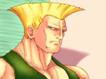  blonde_hair blue_eyes guile jewelry male_focus muscle necklace solo street_fighter tank_top upper_body ura_suji 