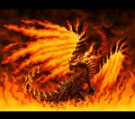  &#30609;&#20024; ?? ambiguous_gender angry burning_eyes claws dragon feral fire lava_blood solo warm_colors wings 