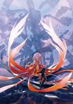  breasts closed_eyes dress guilty_crown highres legs music pink_hair redjuice singing small_breasts solo yuzuriha_inori 