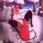  breasts canine disney female fox fox_and_the_hound mammal peeing pussy snow socks thespringmousestof urine vixey winter 