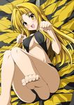  animal_ears bad_id bad_pixiv_id blonde_hair breasts cat_ears covered_nipples long_hair lying oda_nobuna oda_nobuna_no_yabou paw_pose small_breasts solo waochi. yellow_eyes 