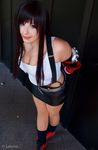  breasts cleavage cosplay final_fantasy final_fantasy_vii fingerless_gloves gloves highres k-a-n-a kana large_breasts long_hair miniskirt photo skirt square_enix suspenders tank_top tifa tifa_lockhart tifa_lockhart_(cosplay) very_long_hair 