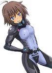  antenna_hair armor bad_id bad_pixiv_id blue_eyes blush bodysuit breasts covered_navel covered_nipples cowboy_shot dutch_angle from_side gloves grey_hair grin hair_between_eyes hand_on_hip kanden_suki legs_apart looking_at_viewer muvluv muvluv_alternative muvluv_total_eclipse pauldrons pilot_suit science_fiction short_hair simple_background sketch small_breasts smile solo tan tarisa_manandal white_background 