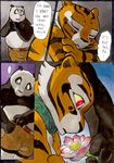  bear better_late_than_never collar comic daigaijin dialog dialogue english_text feline female flower green_eyes kung_fu_panda male mammal master_tigress panda po red_eyes text tiger 