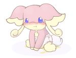  ?? ambiguous_gender audino blue_eyes blush diaper nintendo peeing pixiv plain_background pok&#233;mon pok&eacute;mon solo tears urine video_games watersports wet wetting white_background 