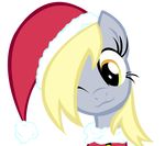  alpha_channel blonde_hair christmas derpy_hooves_(mlp) equine female friendship_is_magic hair hat holidays horse mammal my_little_pony one_eye_closed plain_background pony santa_hat smile solo themightysqueegee transparent_background wink yellow_eyes 