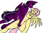  anthro anthrofied avante92 blue_eyes blush breasts cutie_mark equine female fingering fluttershy_(mlp) freckles friendship_is_magic fur hair horse lesbian lying mammal my_little_pony one_eye_closed pegasus pink_hair plain_background pony purple_fur pussy spreading two_tone_hair white_background wings yellow_fur 
