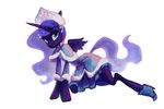  anthro anthrofied blue_eyes blue_hair clothing equine female friendship_is_magic hair hi_res holivi horn horse long_hair mammal my_little_pony plain_background pony princess_luna_(mlp) royalty russian simple_background snowmaiden solo white_background winged_unicorn wings 