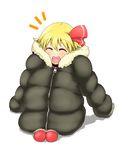  ^_^ closed_eyes don9899 highres jacket oversized_clothes rumia sitting smile solo touhou white_background 