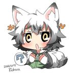  animal_ears artist_name bad_id bad_twitter_id dated fox_ears fox_tail lowres open_mouth original rebecca_(keinelove) shirogane_mitsuki short_hair signature solo tail yellow_eyes 