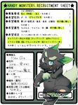  blue_eyes blush chubby fur grey_fur handymonsters japanese_text konbu looking_at_viewer solo text underwear unknown_character unknown_species 