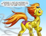  blush butt dialog dialogue english_text equine eyewear female feral friendship_is_magic goggles hair horse mammal my_little_pony panties pegasus pluckyninja pony solo spitfire_(mlp) text timber_(artist) two_tone_hair underwear wardrobe_malfunction wings wonderbolts_(mlp) 