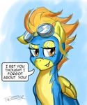  dialog dialogue english_text equine eyewear female feral friendship_is_magic goggles hair horse mammal my_little_pony pegasus pluckyninja pony smile solo spitfire_(mlp) text timber_(artist) two_tone_hair wings wonderbolts_(mlp) 