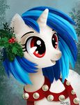  blue_hair equine female feral friendship_is_magic fur hair holidays horn horse mammal multi-colored_hair my_little_pony pony red_eyes solo tuyla two_tone_hair unicorn vinyl_scratch_(mlp) white_fur 