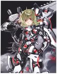  :o absurdres android armor bodysuit brown_hair expressionless highres huge_filesize huge_weapon kurogin looking_at_viewer machinery mechanical_arm million_arthur_(series) parted_lips red_eyes solo standing sword turret weapon 