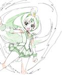  cure_march flat_chest green_eyes green_hair long_hair magical_girl midorikawa_nao open_mouth precure simple_background skirt smile_precure! solo tonbi very_long_hair white_background 