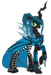  alpha_channel boots chain changeling clothing corset dress ear_piercing elbow_gloves fangs female feral friendship_is_magic gabriev666 gloves goth green_eyes hair hi_res holes horn long_hair looking_at_viewer my_little_pony necklace piercing plain_background queen_chrysalis_(mlp) slit_pupils solo transparent_background wings 