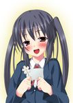  asa_no_ha black_hair brown_eyes flower k-on! long_hair nakano_azusa school_uniform solo tears twintails 