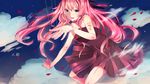  bad_id bad_pixiv_id blue_eyes doll doll_joints dress hair_ribbon hands highres itamidome long_hair megurine_luka pink_hair puppet puppet_strings ribbon smile solo tears very_long_hair vocaloid 