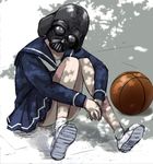  basketball darth_vader funakura love_plus parody school_uniform serafuku shoes sitting sketch skirt solo star_wars 