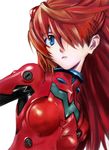  blue_eyes bodysuit long_hair neon_genesis_evangelion plugsuit red_hair shikinami_asuka_langley simple_background skin_tight solo souryuu_asuka_langley xyl 